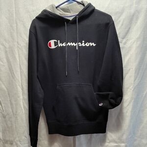 Champion Men's Black and Gray Hoodie
